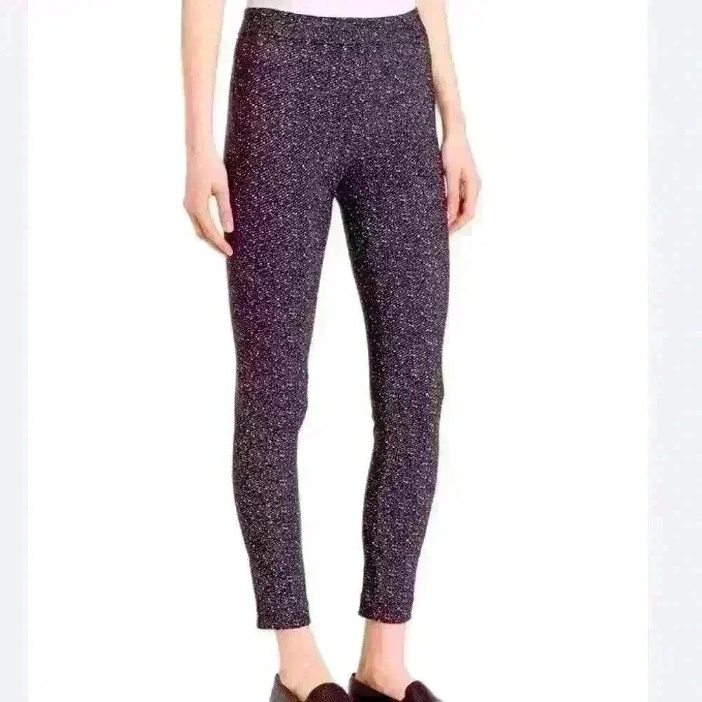 Theory Abdelle Mid Rise Pull On Stretch Faux Tweed Leggings Pants, Womens Size S